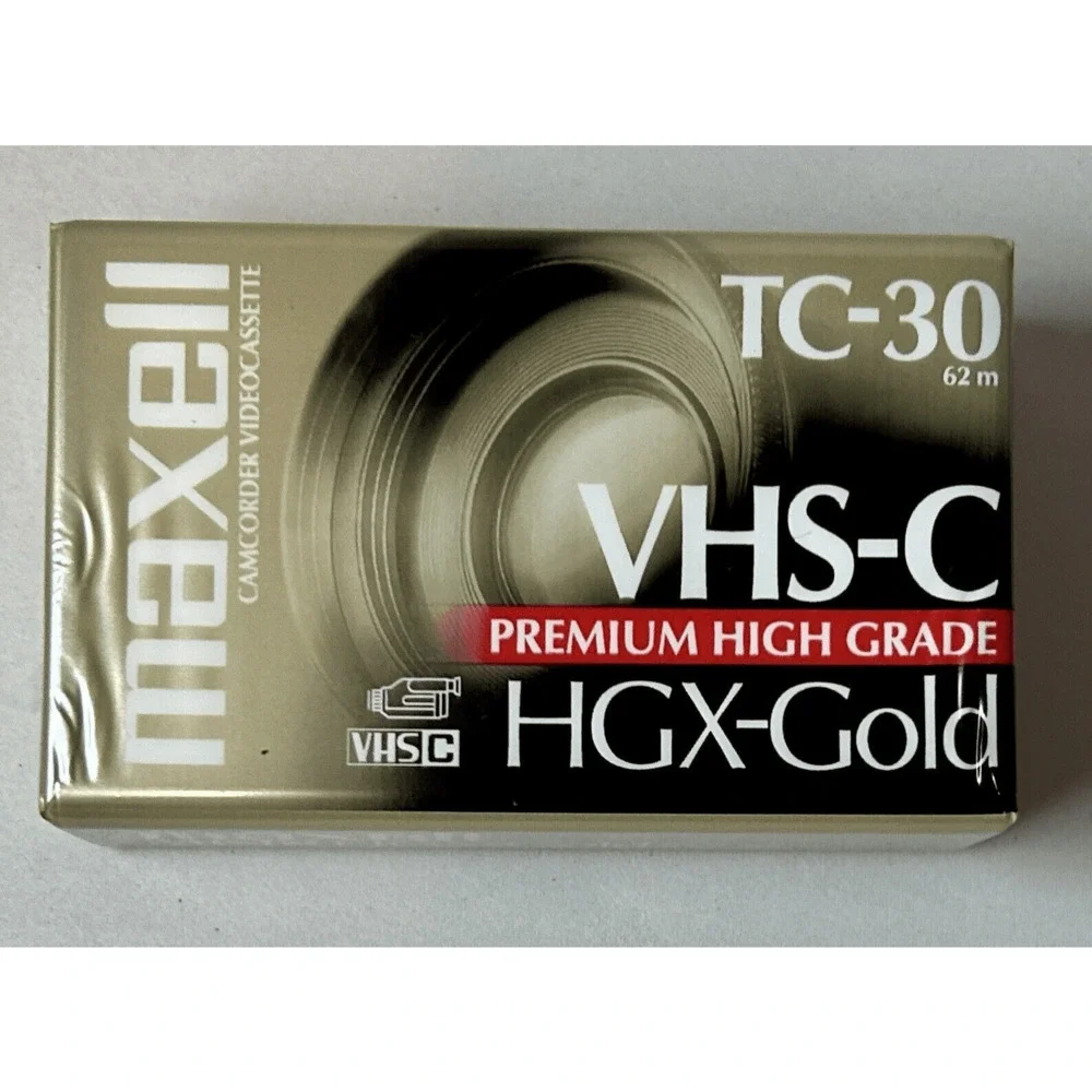 Maxell VHS-C TC-30 HGX-Gold Camcorder Blank Tape  Premium High Grade New Sealed
